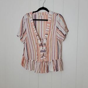 Striped peplum blouse  